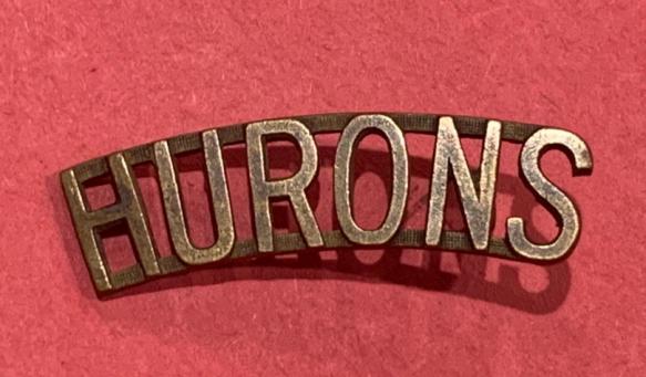 Huron Regiment Brass Shoulder Title