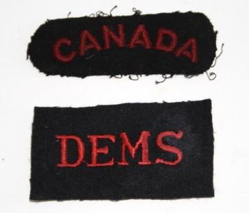 RCN Canada DEMS Shoulder Title Set - RARE!