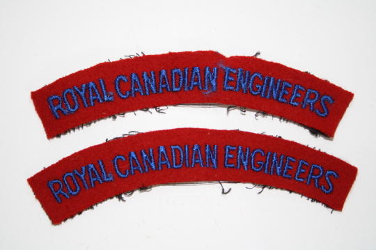Royal Canadian Engineers Wool Shoulder Title Pair