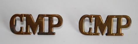 Canadian Military Police Shoulder Brass Pair