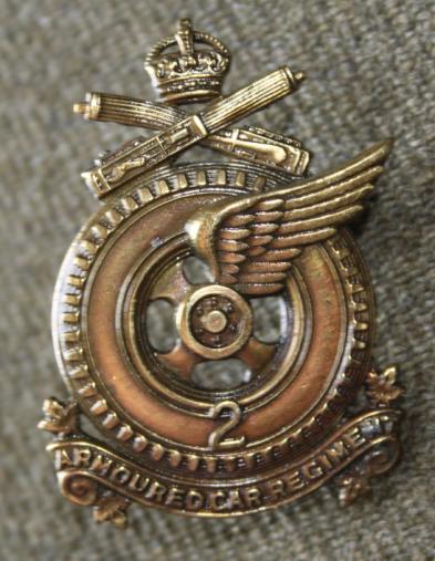 WW2 Canadian Second Armoured Car Regiment Cap Badge