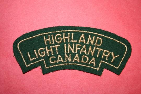 WW2 Highland Light Infantry of Canada Shoulder Title