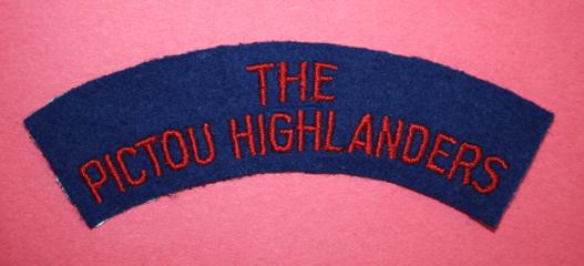 WW2 Pictou Highlanders Shoulder Title