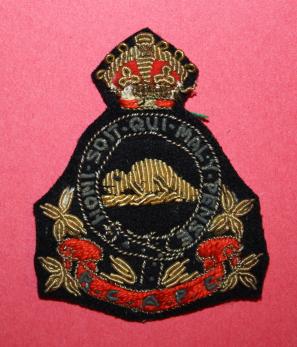 WW2 RCAPC Embroidered Bullion Cap Badge