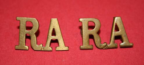 WW1 RA Shoulder Titles  - Matched Pair