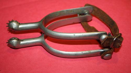 RCMP Long Shank Spurs - Solid Nickel marked