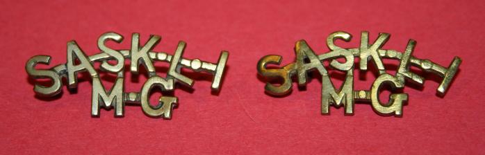WW2 Saskatoon Light Infantry (MG) Officer Shoulder Titles RARE