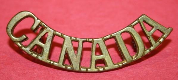 WW1 Canada Shoulder Title- Curved