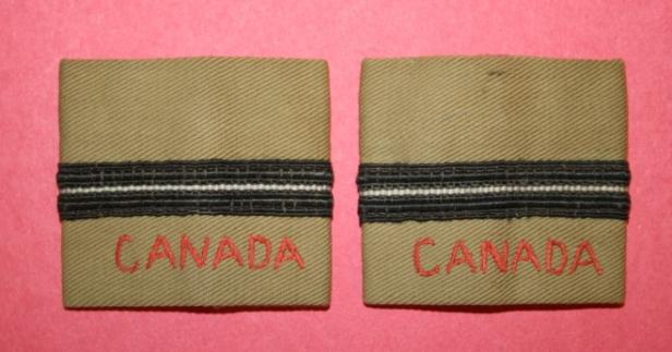 WW2 RCAF Tropical Rank Epaulets - Pilot Officer