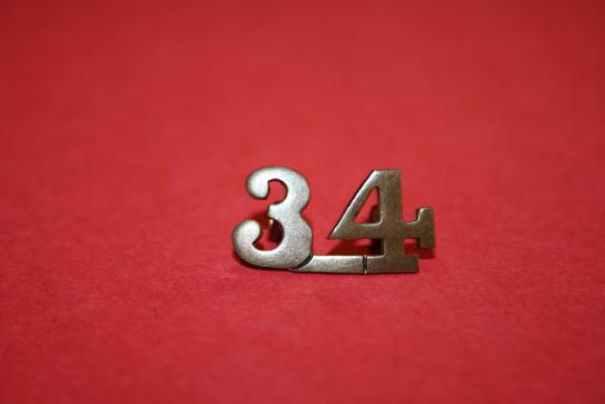 WW1 34th Battalion Shoulder Numeral