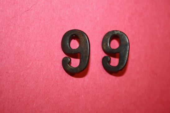 WW1 9th Battalion Shoulder Strap Numerals