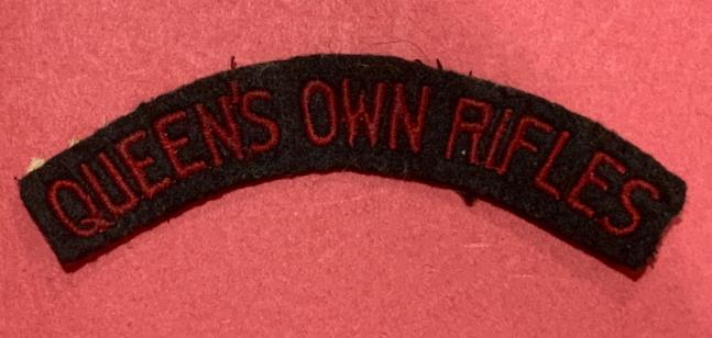 Queen's Own Rifles Cloth Shoulder Title