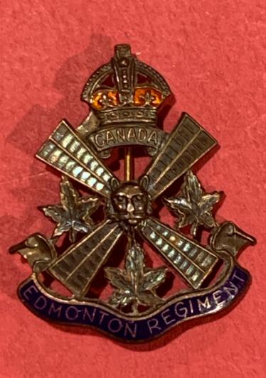 Edmonton Regiment Sterling and Enamel Sweetheart Pin - Birks